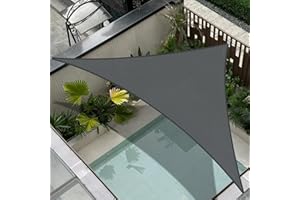 COOL AREA Sonnensegel Wasserdicht Dreieckig 3x3x4.25m Sonnenschutz UV Schutz Windschutz,Geeignet für Außenbereiche wie Garten und Balkone,Terrasse, Antracita