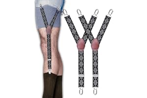 STAY GENT Y-Shirt Stays Porte Jarretelles Bretelles Homme avec Jarretelles Antidérapantes et Sangles Réglables