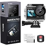 AKASO Brave 4 Pro Action Cam 4K 40M Fotocamera Subacquea, Videocamera 20MP WiFi 170° Grandangolare Doppio Schermo EIS Stabili