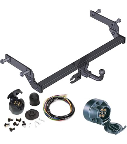 STEINHOF Towing Hitch Towing Hitch Rigid Compatible With Dacia Duster 11.2013-12.2017, 13-Pin Universal Electrical Kit, Grey