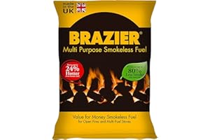 CPL Brazier Pack of 2 Smokeless Clean Burning Coal for Open Fires and Multi Fuel Stoves; Burns 24% Hotter than House Coal, 40Kg