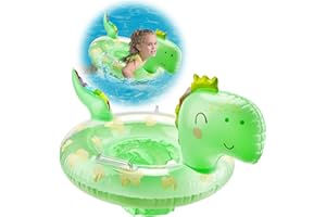FOHYLOY Baby Swimming Float, Inflatable Swimming Ring for Kids, Dinosaur Baby Pool Float with Seat and Handle, Swimming Pool Ring Water Toys Accessories for Age 3-36 Months Baby Toddlers