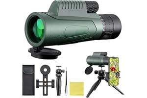 GOHHME 10-30 X 50 Monocular Telescope Monoculars for Adults BAK4 Prism Multi-coated with Smartphone Holder Tripod Waterproof Monocular for Bird Watching Hiking Hunting Camping Match Watching