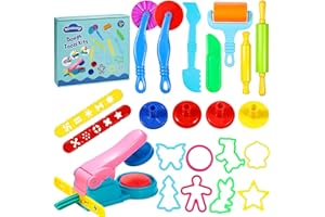 aovowog Outils de Pâte À Modeler Play doh Moules Kit pour Argile Pâte à Modeler 22 pièces Smart Dough Tools avec Extrudeuses(Couleur Aléatoire)