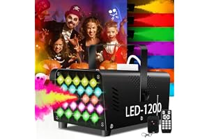NZQXJXZ 24 färgglada LED-rökmaskin, 2500CFM dimma | Rökmaskin med 1 trådbunden mottagare och 2 trådlösa fjärrkontroller, perfekt för halloween, jul, bröllop, DJ-feststeg