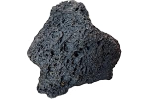 Natunae Roccia lavica Nera Decorativa per Acquario, Pietra vulcanica Decorazione Naturale per acquari (S/M) 8-15 cm