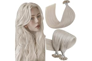 ‎HETTO Hetto Echthaar Bondings Extensions Blond Keratin Bondings Echthaar Extensions Remy Bonding Haarverlangerung Menschlich Haar Platinblond #60 50g 50 cm