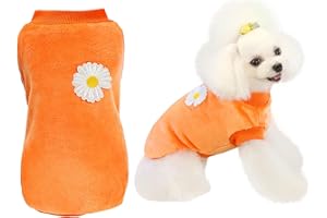 IZEFIA Cane Maglione Cane Vestiti in Pile Cane Maglione di Lana Inverno Caldo Sudore Camicia Fiore Pigiama Maglione in Pile per Piccolo Cane Gatto