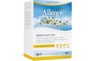 FUSION Allergy Cooling Eye Mask with HydroCool Technology - Super Soft & Reusable - Quick Relief from Hay Fever Symptoms, Migraines, Congestion, Sinus Pain and Puffy Irritated Eyes