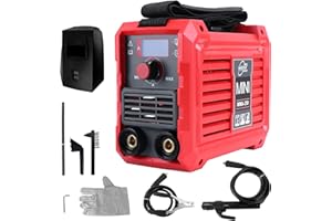 BREERAINZ Mini Saldatrice Elettrodo,250A MMA Saldatrice Inverter con Solo 1,65 KG di Peso Ultra Leggero,Tecnologia IGBT,220 x 105 x 160 mm Portatile,Rosso