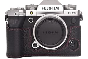 Rieibi Fuji XT5 - Custodia in vera pelle di qualità per fotocamera digitale Fujifilm X-T5, custodia protettiva per Fuji XT5 X-T5, Nero , Beauty Case