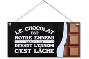 CARISPIBET Le chocolat enseignes décoratifs pour les amateurs de chocolat décorations amusantes pour votre maison décoration intérieure 15 x 30 cm