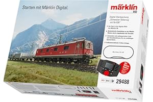 Märklin 29488 - Kit di avviamento digitale "treno merci svizzero con locomotiva elettrica Re 620", traccia H0 modellino ferroviario, molte funzioni audio, con binari Mobile Station C, 1:87