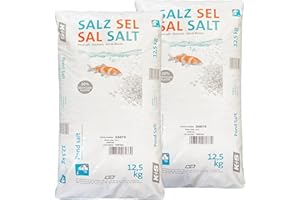 K+S Esco Teichsalz 25kg | Für Zierfische und Kois | Ohne chemische Zusätze | Unterstützt Gesundheit | Bekämpft Algen | 25 kg für 5000 l