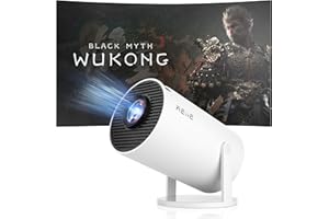 Proyector Mini Reiie 4K 1080P Full HD, Equipado con Android 11, 160ANSI 8000 Lúmenes, Proyector de Video WiFi 6 BT 5.0, Proyector de Películas Rotable 180°