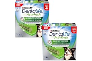 Purina Dentalife ActivFresh Medium Snack per Cani di Media, Maxi Pack 48 Stick