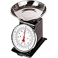 Innoteck Essentials Kitchen Scales - Mechanical Kitchen Scale - Compact, Analogue, Easy to Read, 5 kg Capacity, Large Dial - Dishwasher Safe Detachable Bowl - Ingredients Measurement Scale - Black