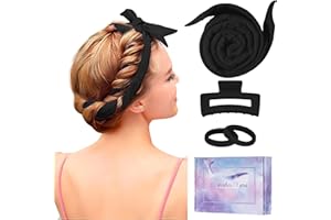 LEMENGGO Lockenwickler Locken Ohne Hitze, Verbessertes 60" Extralanges Heatless Curls Band, Lockenwickler ohne Hitze,über Nacht DIY Hair Curler Set Haarband Wave Formers für Mittleres Langes Haar (Schwarz)