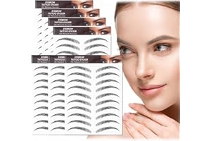 AWAVM 7 Feuilles Autocollants de Sourcils 4D Patch,Eyebrow Tattoos Stickers Autocollant Bionique pour Sourcils,Faux Sourcils Pochoirs Tatouage Imperméable pour Femmes