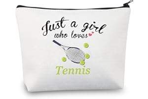 GENERIC Tennis Makeup Bag for Girls Tennis Players Gifts Just a Girl Who Loves Tennis Racquet Cosmetic Bags Small Travel Pouches (Tennis Bag)