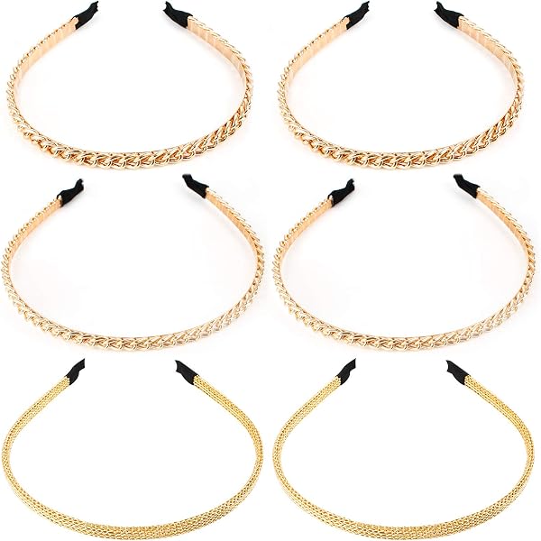 MYGLOAR Pferdeschwanz-Stirnbänder – 4er-Set Gold, Elastisch, Für Haare & Styling