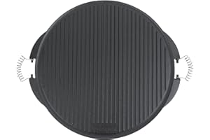 BBQ-Toro Plancha de Hierro Fundido Reversible Esmaltada Con Asas | Ø 53 cm | Accesorio para Barbacoa de Gas, Caldera y Carbón
