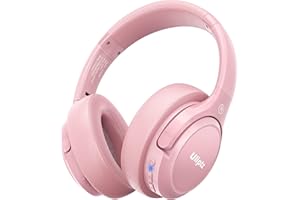 Uliptz Auriculares Inalámbricos Bluetooth, 65 Horas de Reproducción, 6 Modos de Sonido EQ, Auriculares Inalámbricos Diadema Estéreo HiFi, Audifonos Bluetooth 5.3 para PC/Teléfono (Rosa)
