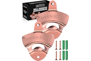 ORBLUE Abrebotellas montado en la pared, paquete de 2 unidades de acero inoxidable – jardín al aire libre, bar y regalo