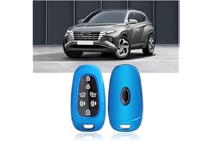 SHAOHAO Compatibile con Hyundai 2021 2022 2023 2024 /Ioniq 5 cover chiave Custodia per chiavi auto in silicone TPU (blu)