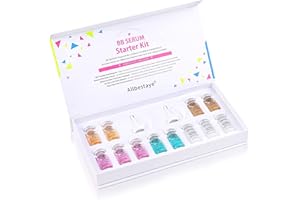 WEIXINBUY BB Facial Glow Starter Kit für Microneedling, Flüssiges Fundament Semi Permanent Pigments Whitening Concealer, BB Color Serum Hyaluronsäure Ampulle Feuchtigkeitsspendend Anti-Aging 8MLx12PCS