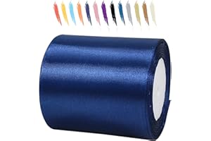 MORAINJAY Cinta de Satén Ancho 100mm, 23M Azul Marino para Envolver Regalos, Lazo, Globos, Ramo, Cumpleaños y Decoración de Bodas