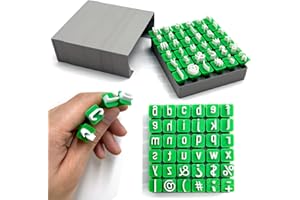 QITIXI:OU Lot de tampons en argile de l'alphabet - Lettres à frapper pour argile et céramique - Lettres minuscules - Tampon d'argile - Outil de poterie - Kit de bricolage - Lettres minuscules - Tampon vert