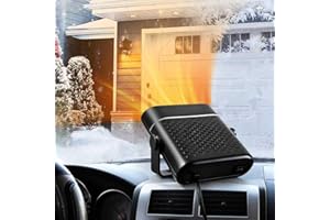 WAMHEET Car Heater 12V, 𝟏𝟓𝟎𝐖 Portable Car Heater, Plug into Cigarette Lighter, 2 Mode Heating Fan, Quick Defroster Demister Defogger for Winter Windshield, Cars, SUVs & Old Vehicles (Black)