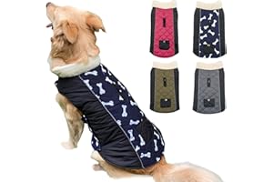 Etechydra Manteau d'hiver imperméable pour Chien de Petite, Moyenne et Grande Taille, réversible réfléchissant Manteau pour Chiens de Petite, Moyenne et Grande Taille, Bleu + Noir, 2XL