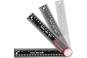 AXROAD MALL Digital Angle Finder Ruler, 7 Inch/200mm Protractor Angle Measure Tool 360° Inclinometer Goniometer with LCD Display for Woodworking Construction Repairing (Red)