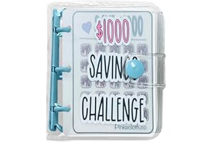 OUMAIFENG Mini 25 Envelope Challenge Binder Money Saving Wallet, Cash Binder with Envelope,1000$ Saving Challenge Binder,Money Budget Ring Binder Cash Stuffing Budget Wallet Planne for School,Home