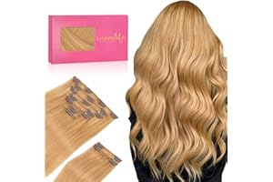 ‎WENNALIFE WENNALIFE Clip In Extensions Echthaar, 150g 40cm 9pcs Erdbeeren Blond Clip In Extensions Hair Extensions Clip In Remy Natürliche Echthaar Extensions Clip Haarverlängerung Echthaar