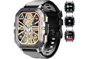 OUKITEL Smartwatch BT101, 5ATM Wasserdicht Fitness Watch mit Telefonfunktion, 2,02 Zoll HD Touchscreen, 100+Sportmodi mit Pulsmesser Schlafmonitor Schrittzähler, für iOS/Android