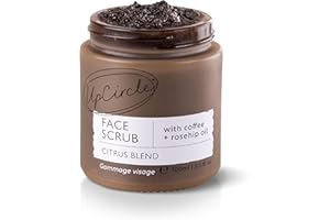 UpCircle Coffee Face Scrub - Citrus Blend For Normal + Dry Skin 100ml - Shea Butter, Coconut + Rosehip Oil - Natural, Vegan Face Exfoliator For Soft, Smooth Skin