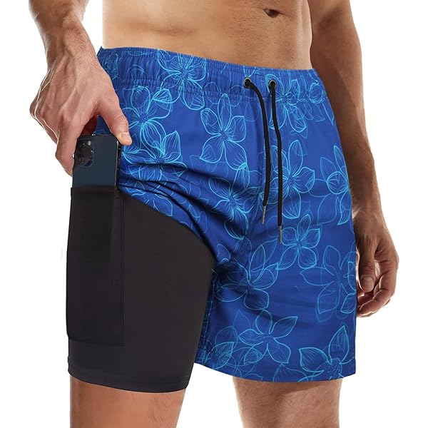 Costume Da Bagno Uomo 2 In 1 INEEPOR Con Fodera A Compressione E Tasca Con Cerniera - Pantaloncini Da Surf Asciugatura Rapida, Taglie Dalla XS Alla 5XL