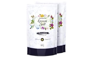 Nortembio Sels d’Epsom 100% Purs 2 x 850 g – Source Concentrée de Magnésium | Pour Peaux Sensibles | Avec Vitamines C et E Hydratantes | Sans Additifs, Usage Externe Naturel + E-Book Gratuit