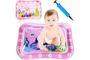Baby Tummy Time Water Mat, SPOKKI Baby Water Mat with a Inflator, Inflatable Water Play Mat for Infants & Toddlers for Baby Early Development Activities
