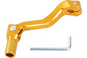 Tunejoy Levier de Vitesses de Moto Selecteur de Vitesse Pliant en Aluminium pour Motocross ATV Pit Bike Motocross 4 Stroke 50cc 70cc 90cc 119x52mm Couleur Or