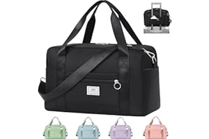 FIORETTO for Ryanair Airlines Cabin Bags 40x20x25 Underseat Travel Hand Luggage Carry on Bag Weekend Overnight Duffle Holdall Bag for Women and Men Black