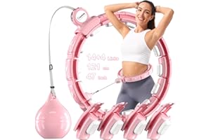 Cozylady Smart Weighted Hula Hoop per Adulti con Effetti Luminosi LED Colorati o Versione Standard, Cerchio Hula Hoop da 121 cm con Palla Ponderata, Resistente e Silenzioso, Ideale per Dimagrire.