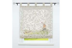 ‎CORLIF CORLIF Raffrollo Ausbrenner Transparente Raffgardine mit Schlaufen Schlaufenrollo Gardinen Modern Sand BxH 100x150 cm 1 Stück