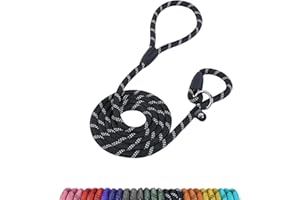 Loutep Slip Lead For Dogs-1.8m Long Rope Dog Leash With Reflective Stitching Slip On Easily With No Collar Or Harness Needed Anti-Choke Dog Slip Lead Ideal For Small Puppy Large & Medium Dogs Training