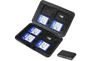 HIOIP 16 Ranuras Fundas para Tarjetas de Memoria, 4 Tarjetas SD SDXC SDHC y 8 Tarjetas Micro SD Micro SDXC Micro SDHC TF, SD Caja Protectora Resistente al Agua antigolpes (Negro)