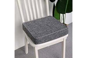 GGOTY Coussin de chaise carré épais de 5/8 cm, antidérapant - 40/45/50 cm - Pour maison, jardin, bureau, intérieur et extérieur (40 x 40 x 8 cm, gris foncé)