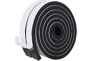 KAPOOSY Weather Stripping Door Seal, 20mm W X 10mm T Adhesive Foam Tape, Window Door Draught Excluder Air Conditioner Gasket Foam Tape, Total Length 4M (2 Rolls)